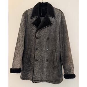 Ports 1961 NWT Grey/Black Goat Suede + Shearling Jacket
